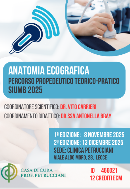 ANATOMIA ECOGRAFICA – PERCORSO PROPEDEUTICO TEORICO-PRATICO SIUMB  2025